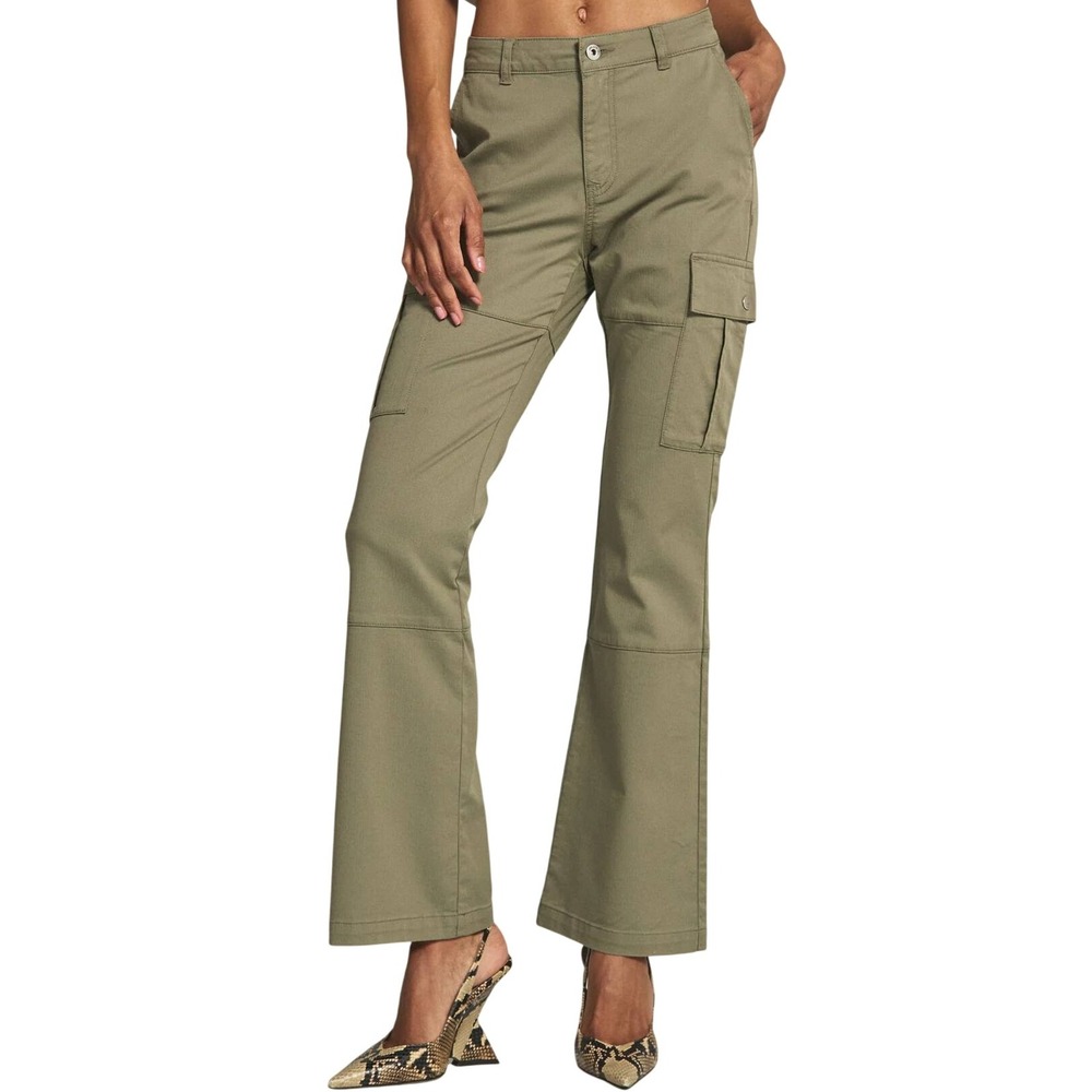 7 Diamonds Womens 31 Olive Flare Nellie Cargo‎ Pants